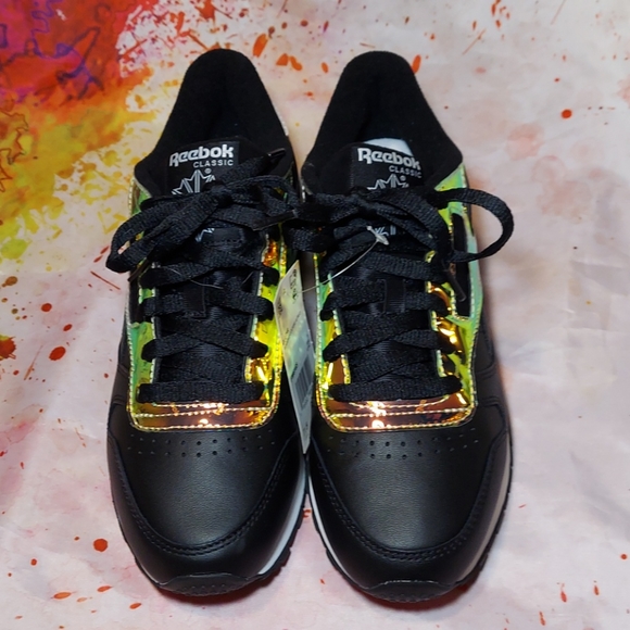 Reebok Classic Black and iridescent women's size  7.5 - Picture 6 of 12
